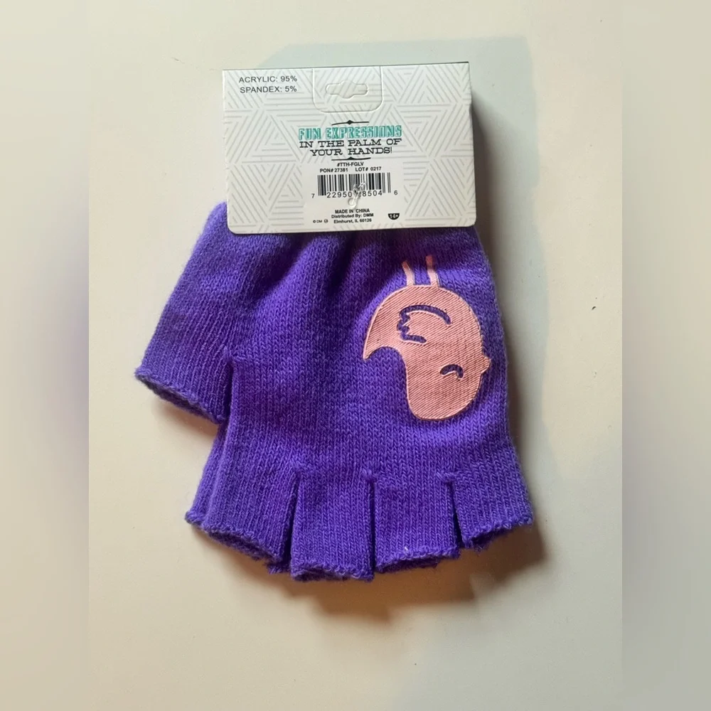 NWT Purple fingerless gloves for 14+